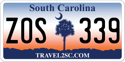 SC license plate ZOS339