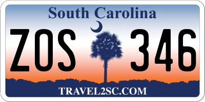 SC license plate ZOS346