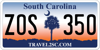 SC license plate ZOS350