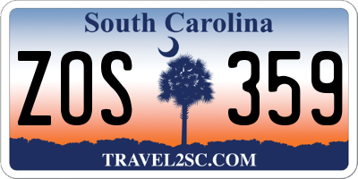 SC license plate ZOS359