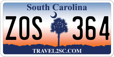 SC license plate ZOS364