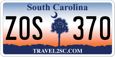SC license plate ZOS370