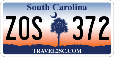 SC license plate ZOS372