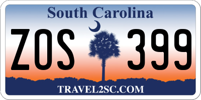SC license plate ZOS399