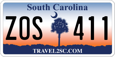 SC license plate ZOS411