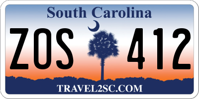 SC license plate ZOS412