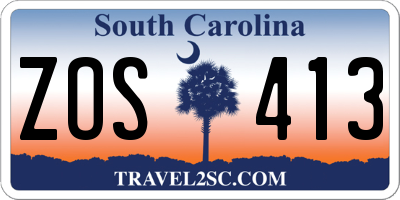 SC license plate ZOS413