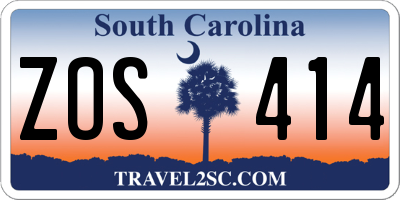 SC license plate ZOS414