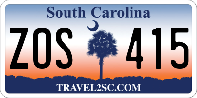 SC license plate ZOS415