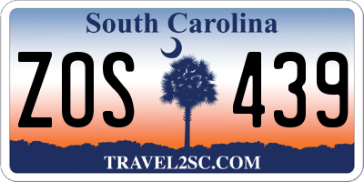 SC license plate ZOS439