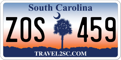 SC license plate ZOS459