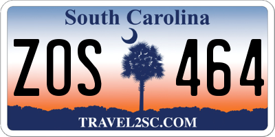 SC license plate ZOS464