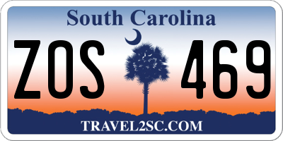 SC license plate ZOS469