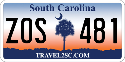 SC license plate ZOS481