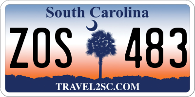 SC license plate ZOS483