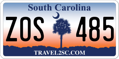 SC license plate ZOS485