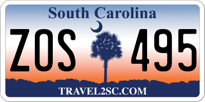 SC license plate ZOS495