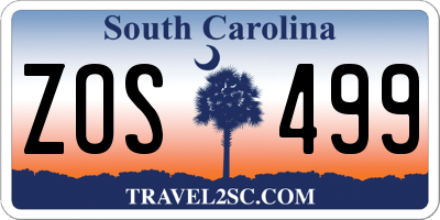 SC license plate ZOS499