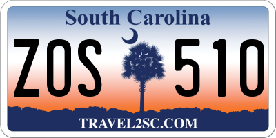 SC license plate ZOS510