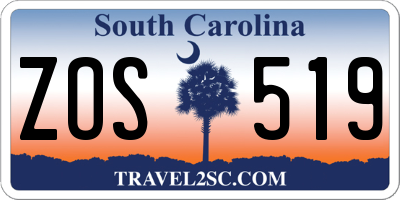 SC license plate ZOS519