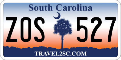 SC license plate ZOS527