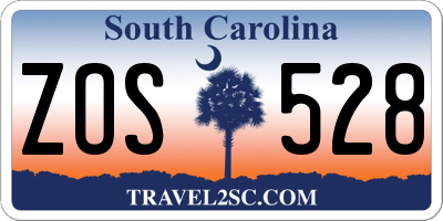 SC license plate ZOS528