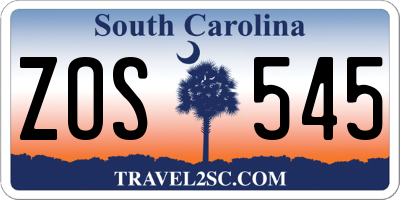 SC license plate ZOS545