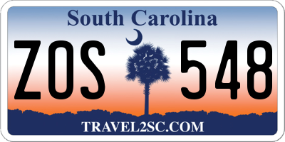 SC license plate ZOS548