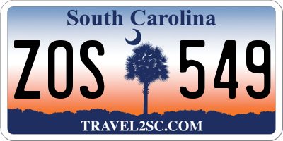 SC license plate ZOS549