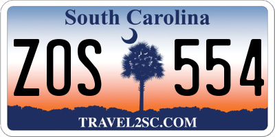 SC license plate ZOS554