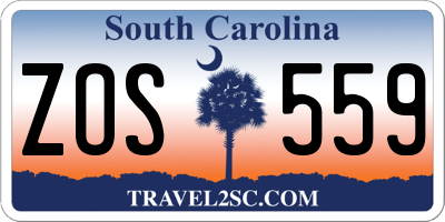 SC license plate ZOS559