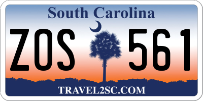 SC license plate ZOS561