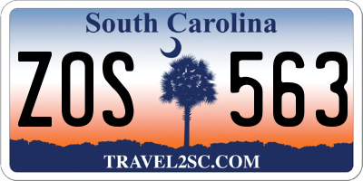 SC license plate ZOS563