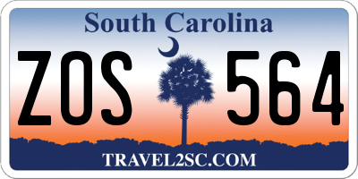 SC license plate ZOS564