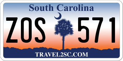 SC license plate ZOS571