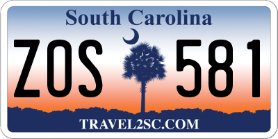 SC license plate ZOS581