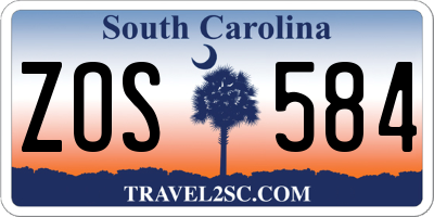 SC license plate ZOS584