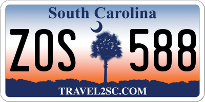 SC license plate ZOS588