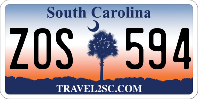 SC license plate ZOS594
