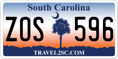 SC license plate ZOS596
