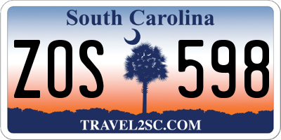 SC license plate ZOS598
