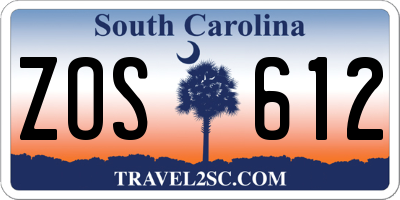 SC license plate ZOS612