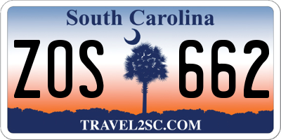 SC license plate ZOS662