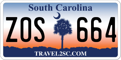 SC license plate ZOS664