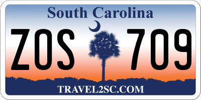 SC license plate ZOS709
