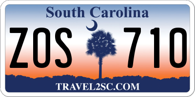 SC license plate ZOS710