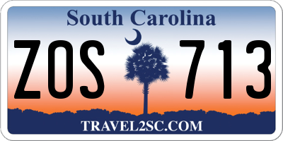 SC license plate ZOS713