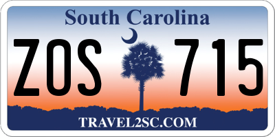 SC license plate ZOS715