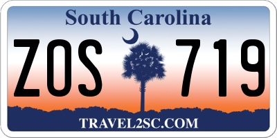 SC license plate ZOS719