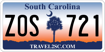 SC license plate ZOS721